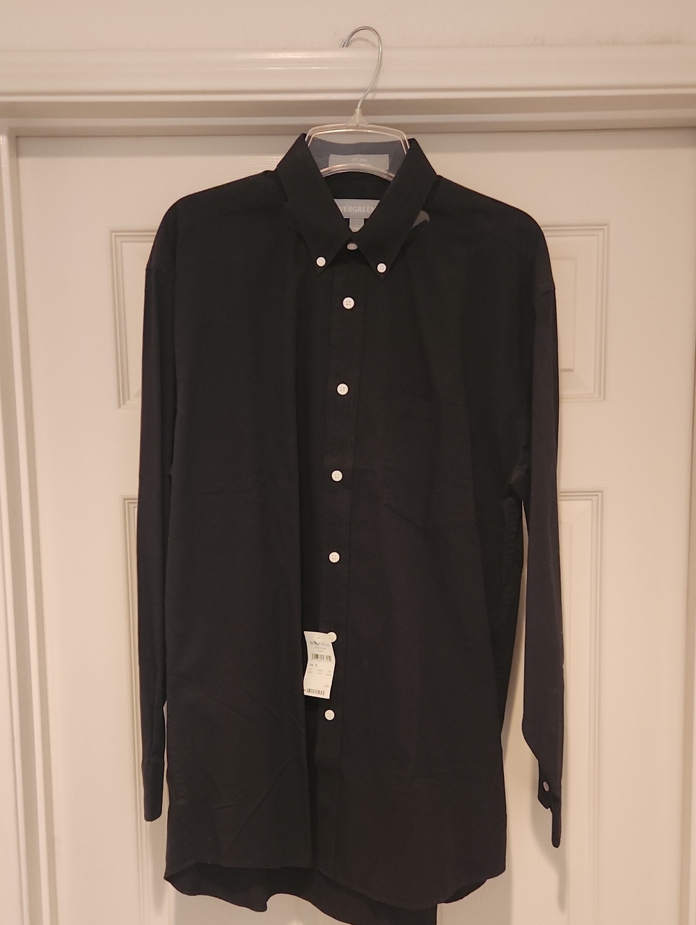 Nordstrom Men's Black Button-Down Dress Shirt with White Buttons
